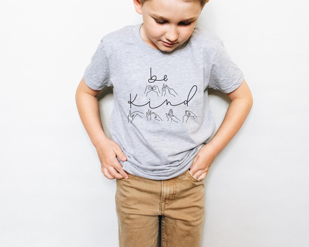 Be Kind BSL - Kids Grey T-Shirt / Vest