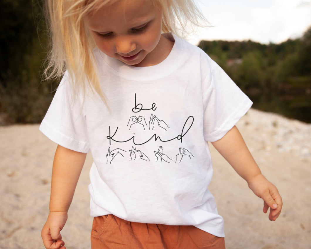 Be Kind BSL - Kids White T-Shirt / Vest