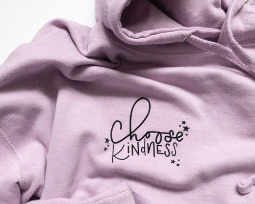 Choose Kindness Positive Affirmation lilac pastel surf hoodie
