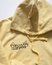 Load image into Gallery viewer, sprinkle happiness positive affirmation pastel yellow surf hoodie
